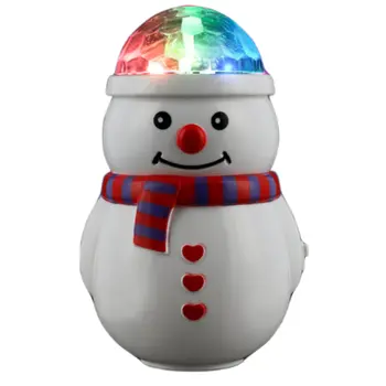 Light Up Christmas Snowman Glowing Prism Projector Home Decoration Centerpiece