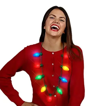 9 Bulbs Huge Old School Wearable Christmas Light Necklace