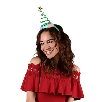 Light Up Tree Silly Springy Headband with Golden Star