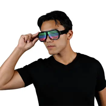 Equalizer LED Rave Slot Sound Reactive Sunglasses USB Rechargeable