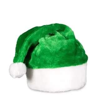 Green Stylish Fluffy Fur Santa Christmas Plush Hat