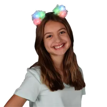 Color Changing White Flower Ears Headband