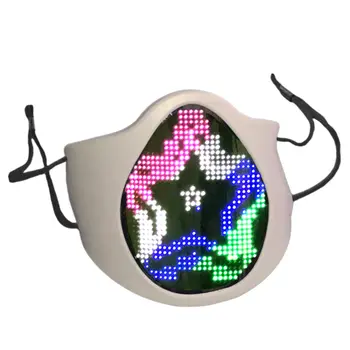 App Controlled Programmable LED Screen Bluetooth Multi-Language Mask USB Charging Grey Silicone