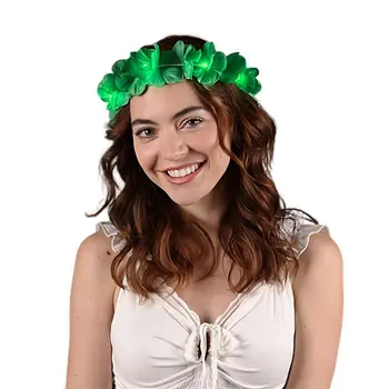 Island Girl Tropical Flower Crown Lei Headband Green for Mardi Gras