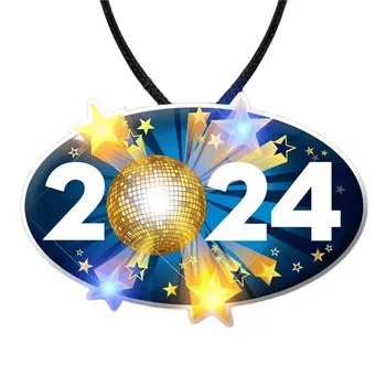 2024 Happy New Year Graduation Party Body Light Necklace