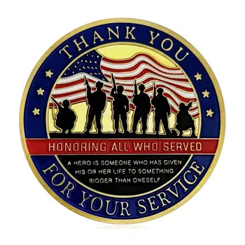 Thank you for Your Service Honor the Veterans Gold Plated Appreciation Coin