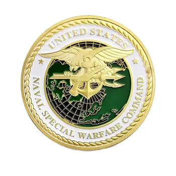 United States Naval Special Warfare Command Military Challenge Gold Plated Coin