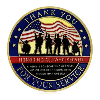 Thank you for Your Service Honor Military Veterans Appreciation Patriotic Challenge Coins