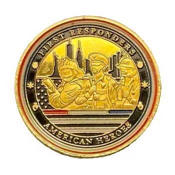 Police First Responders American Heroes Gold Plated Coin