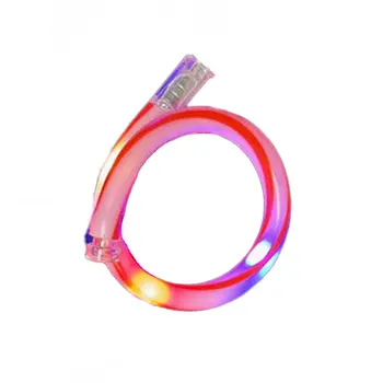 Light Up Christmas Candy Cane Tube Bracelet with Multicolor LEDs
