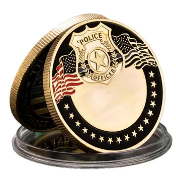 The Thin Blue Line United States Police Officer Badge Commemorative Coin