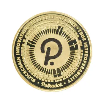 Polkadot Blockchain Crypto Gold Plated Coin