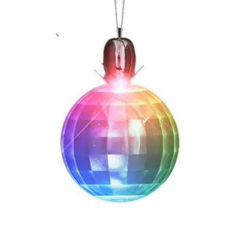 Mini Acrylic Disco Prism Ball LED Multicolor Pendant Necklace
