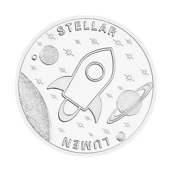 XLM Stellar Lumen Blockchain Crypto Silver Plated Souvenir Coin