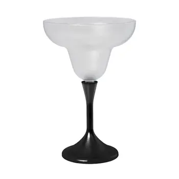 Pack of 18 Frosted Margarita Drinking Glass Black Stem