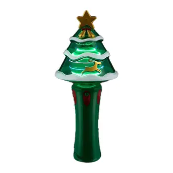 Light Up Christmas Tree Wand with Multicolor Spinning LEDs