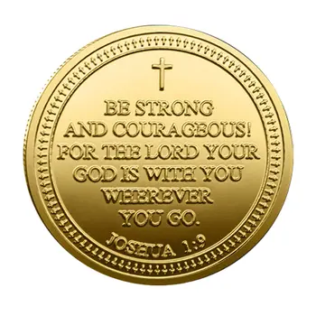 Be Strong and Courageous Challenge Gold Plated Coin