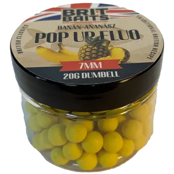 BritBaits Pop Up Fluo Banana-Pineapple 7mm Carp Bait, Bright Floating Hookbait for Feeder and Method Feeder Fishing