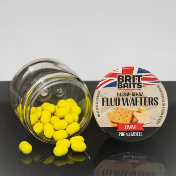BritBaits Fluo Dumbell Wafters 8mm N-Butyric Biscuit Aroma Carp Hookbaits Bright Pop-Up Alternative Buoyant Baits