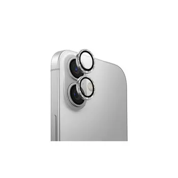 UNIQ Optix alumínium kameralencsevédő iPhone 16 6.1" és iPhone 16 Plus 6.7" készülékekhez fehér csillogó