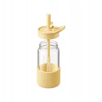 Mellow Yellow BUYDEEM Portable Glass Straw Bottle 550ml, model DG425, color Mellow Yellow