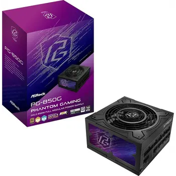 AS-Rock 850W Phantom Gaming 80+ Gold Moduláris Tápegység - Fekete