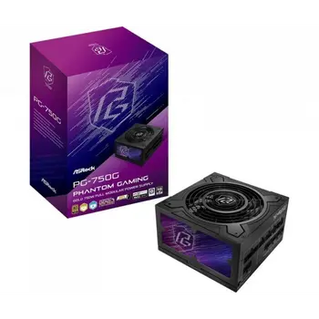 AS-Rock 750W Phantom Gaming 80+ Gold Moduláris Tápegység - Fekete