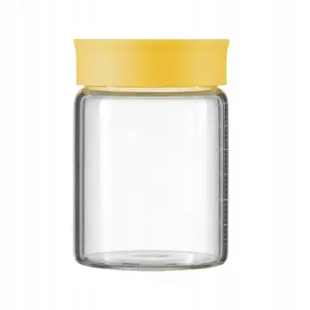 BUYDEEM Szklane słoiczki 500ml z nakrętką w kolorze Mellow Yellow, model CS1013