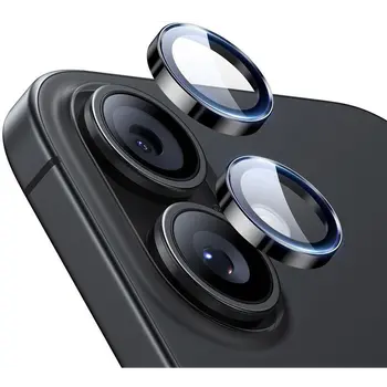 ESR kameravédő üveg (9H + segédkeret) FEKETE Apple iPhone 17 / iPhone 16 Plus / iPhone 16 (GP-174892)