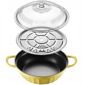 BUYDEEM Cast Aluminum Nonstick Multi function pot, model SP181, color Mellow Yellow