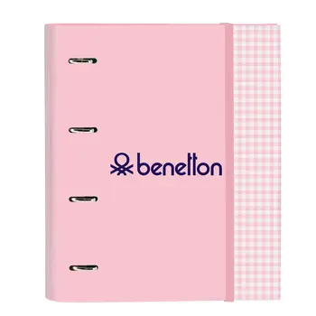 Ring binder Benetton Vichy A4 Pink (27 x 32 x 3.5 cm)