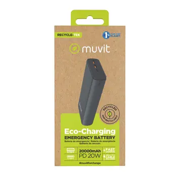 Powerbank Muvit for Change DP200G-R-PD Black 20 W