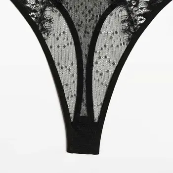 Eyelash Lace Deep V Bodysuit
