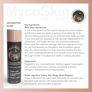 Wholesale Reparative Rose 50mg CBD + Mushroom Lip Balm