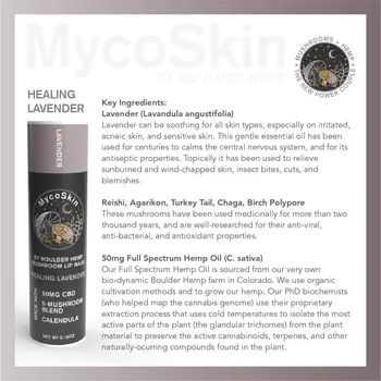 Wholesale Healing Lavender 50mg CBD + Mushroom Lip Balm