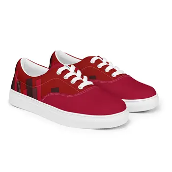 Vizzi - Men's Lace-Up Canvas Shoes - 06 Red