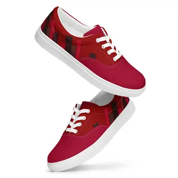 Vizzi - Men's Lace-Up Canvas Shoes - 06 Red