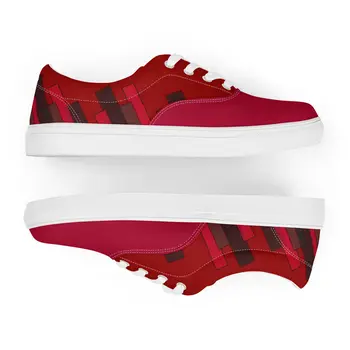 Vizzi - Men's Lace-Up Canvas Shoes - 06 Red