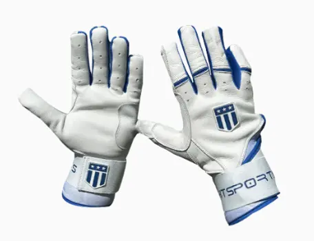 Long cuff White on White with Royal Blue Trim Stock