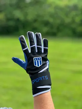Long cuff Black with a Royal Blue Palm Stock