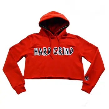 Womens HG Classic Crop Hoodie - Red/Black/White