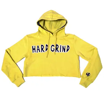 Womens HG Classic Crop Hoodie - Yellow/Black/White