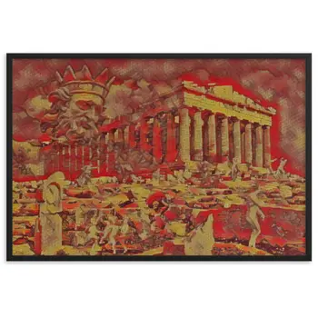 A SUNDAY UNDER ACROPOLIS V2 Velvet Framed Poster