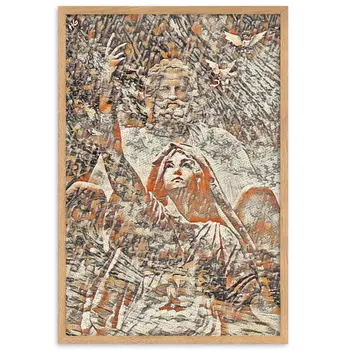 THE DAY THAT IT RAINED JASMINE IN POSEIDON'S HUG V2 Velvet Framed Poster