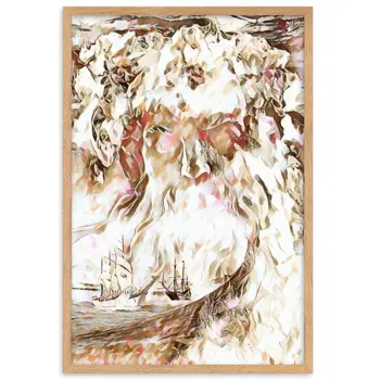 WHEN POSEIDON ASKED THE WAVES TO DANCE UPPER Framed Poster