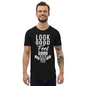 LOOK GOOD Men's Curved Hem T-Shirt by Gianneli