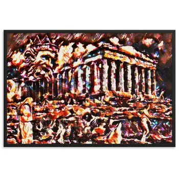 A SUNDAY UNDER ACROPOLIS V2 Superior Framed Poster