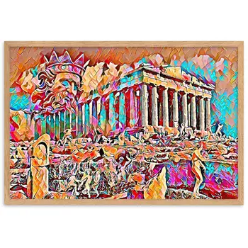 A SUNDAY UNDER ACROPOLIS V2 Superior Framed Poster