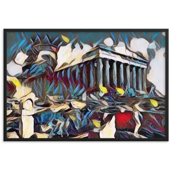 A SUNDAY UNDER ACROPOLIS V2 Premium Framed Poster