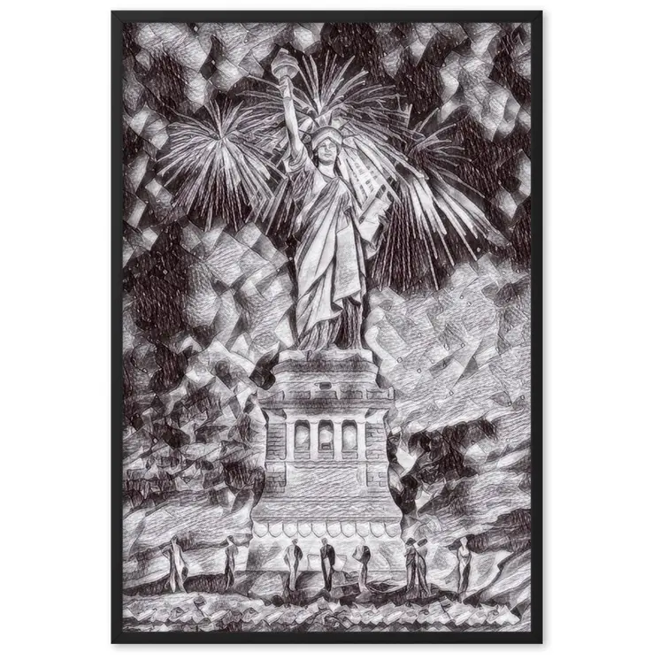 NEW YORK 4.7.1900 Velvet Edition Framed Poster